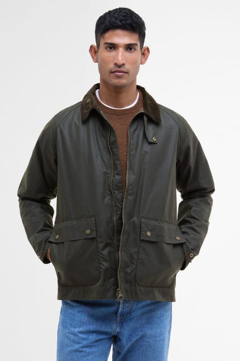 کاپشن روغنی Bedale کوتاه Barbour سری OL52 رنگ Fern