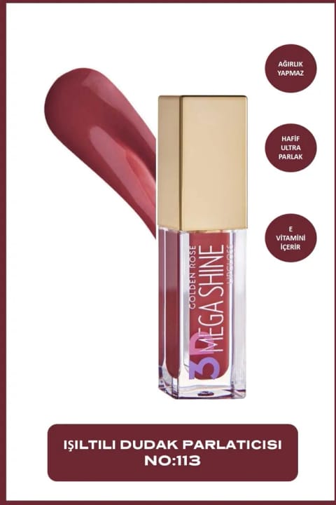Golden Rose 3D Mega Shine Lipgloss - 113 - براق کننده لب