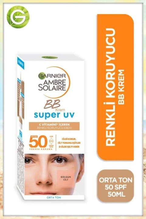 گارنیر آمبر سولر بی‌بی کرم رنگی محافظ - تن متوسط 50spf 50ml
