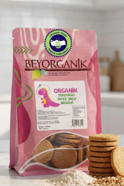 BEYORGANİK بیسکویت ارگانیک با آرد سییهز و کره 100 گرم
