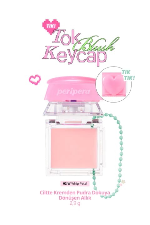 PERIPERA رژگونه تبدیل شونده از کرم به پودر Tok Blush Keycap (02 Whip Petal)