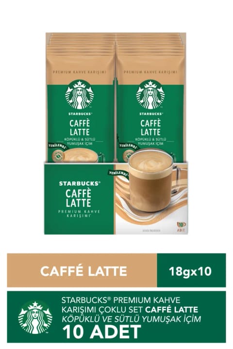 قهوه فوری Starbucks Cafe Latte Premium میکس ۱۸ گرمی × ۱۰ بسته