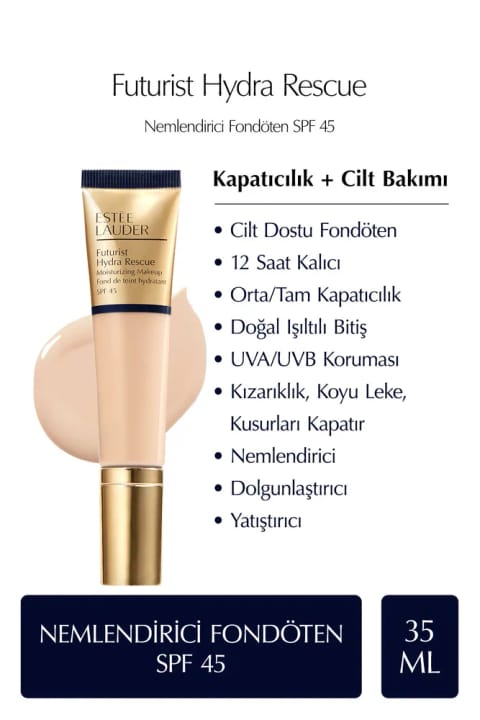 کرمپودر مرطوبکننده Estee Lauder Futurist Hydra Rescue SPF 45 حجم 35ml - رنگ: ...