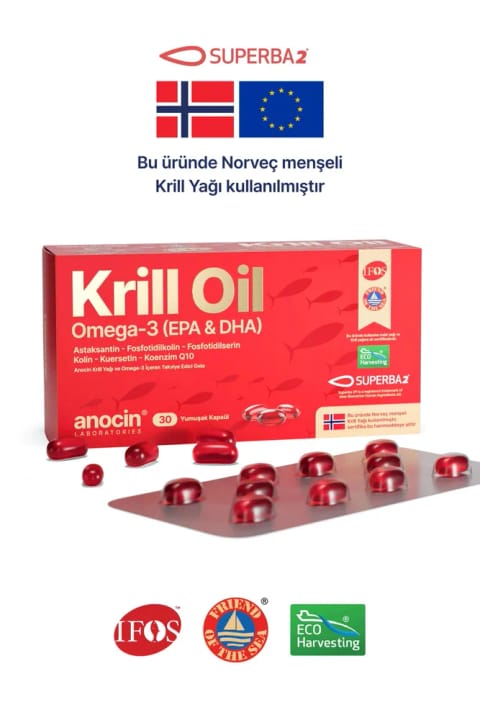 آنوسین کریل اویل (سوپربا2® نروژ) + کمپلکس امگا-3 (EPA-DHA)