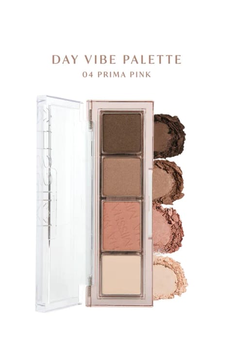 پالت سایه چشم ۴ رنگ Missha با پیگمنت بالا، مات و درخشان Day ... — Prima Pink