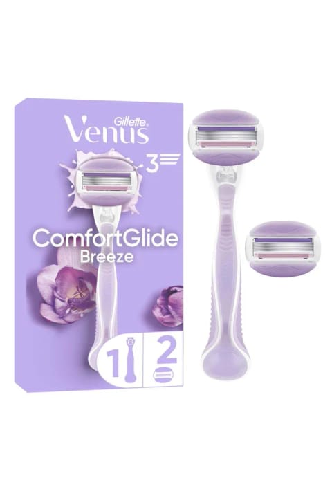 Gillette Venus Venüs Comfortglide Breeze تیغ اصلاح زنانه همراه ۲ عدد سر یدک