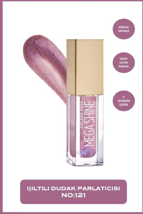 Golden Rose 3D Mega Shine Lipgloss - 121 - براقکننده لب درخشان