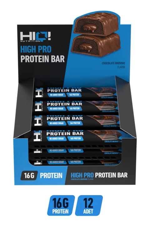 پروتئین بار HIQ NUTRITION High Pro 12*55g طعم براونی شکلاتی