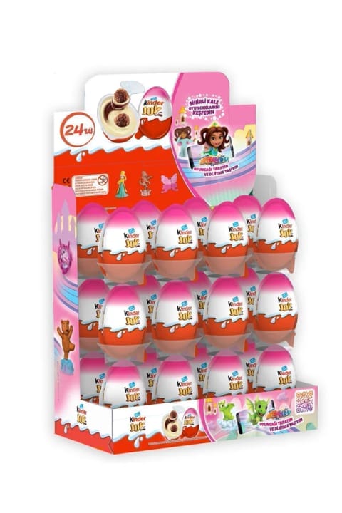 تخم‌مرغ شکلاتی سورپرایز Kinder Joy دخترانه ۲۰ گرم × ۲۴ عدد
