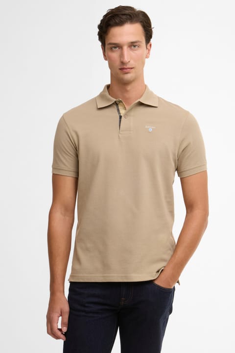 پولو یقه پیكه طرح تارتان Barbour ST39 رنگ Washed Stone/Dress