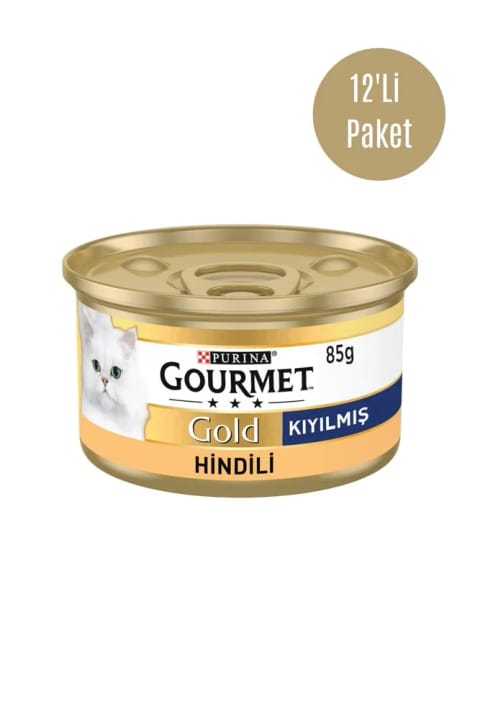Gourmet Gold کنسرو غذای گربه بالغ با گوشت بوقلمون خردشده 12×85 گرم