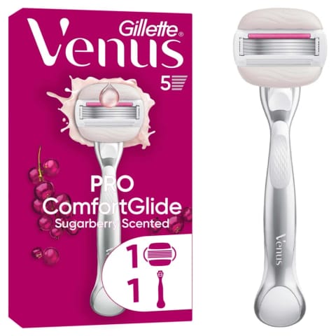 Gillette Venus تیغ اصلاح زنانه کامفورت گلاید شوگربری + ۱ عدد هد یدک