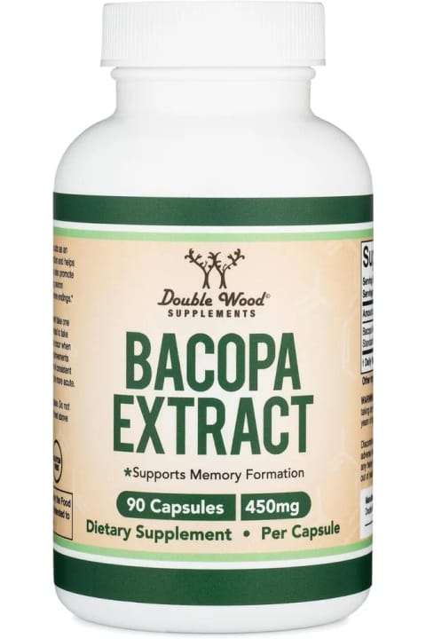 DOUBLE WOOD Bacopa Monnieri 450mg، 90 کپسول، محصول USA DaphneLabs