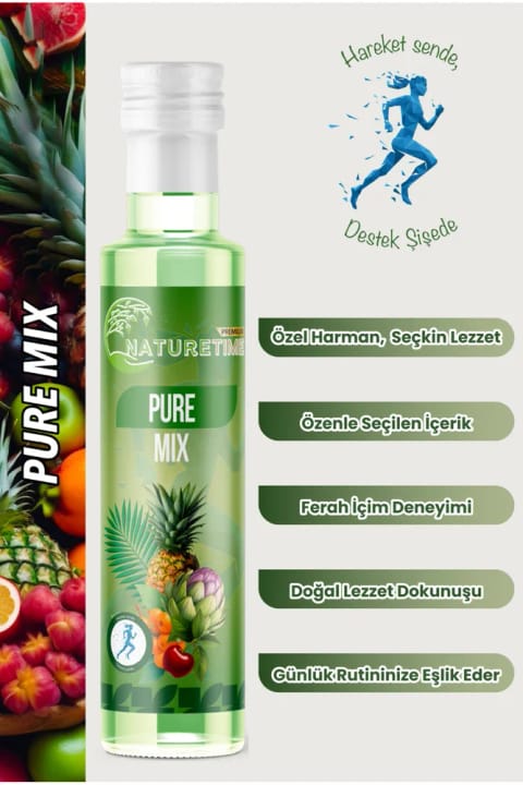 Naturetime Premium Pure Mix 250 میلیلیتر نوشیدنی دتاکس بدون گلوتن عاری از آفتکش و فلزات سنگین...