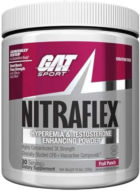 پیش‌تمرینی GAT SPORT Nitraflex Preworkout Hyperemia Test booster طعم Fruit Punch وزن 300 g