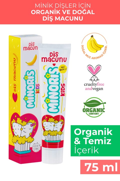 خمیردندان کودکان Minoris 75ml، بدون سولفات، بدون فلوراید، با ترکیبات ارگانیک