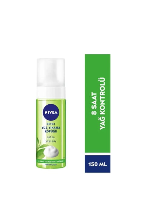 فوم شستشوی صورت NIVEA Detox ضد چربی با چای سبز و آب خالص آنتی‌اکسیدان ۱۵...