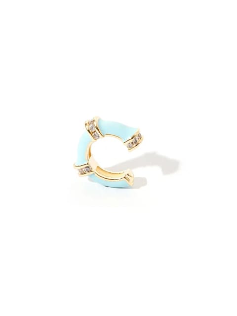 Ear Cuff تک‌نفره ردیف‌سنگ با جزئیات Gold - آبی