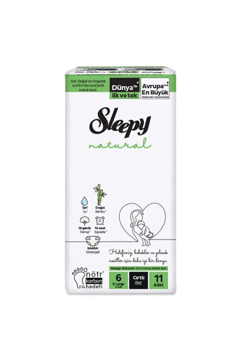 Sleepy Natural کمپکت سایز ۶ بسته ۱۱ عددی پوشک بچه XL