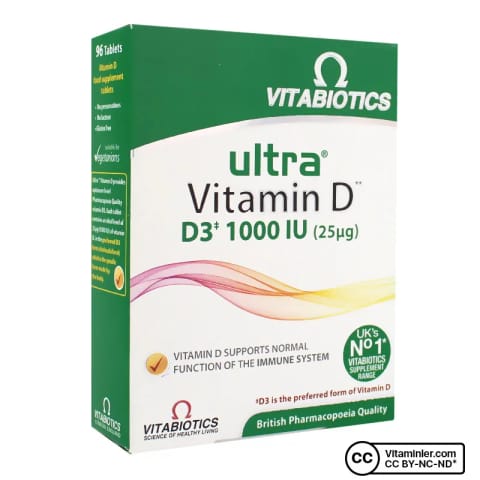 ویتابایوتیکس اولترا ویتامین D3 1000 واحد بینالمللی، 96 قرص