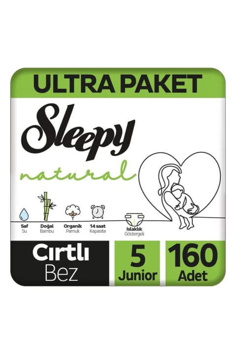 Sleepy Natural Ultra بسته پوشک بچه سایز ۵ بزرگسال ۱۶۰ عددی