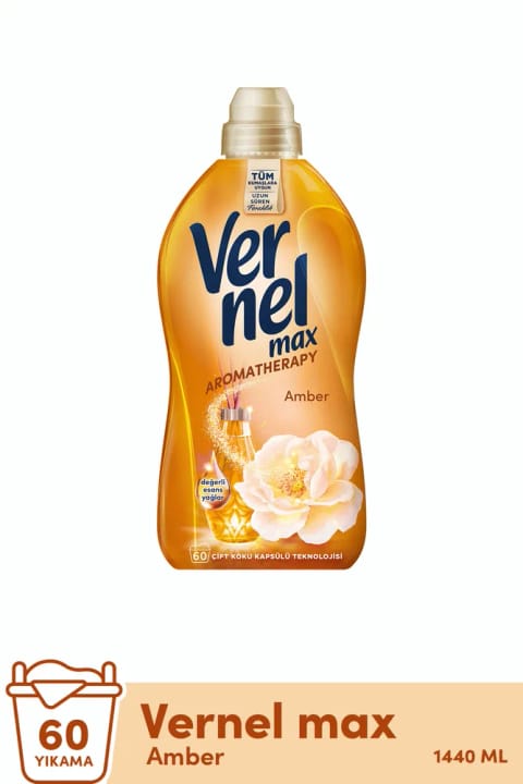 Vernel Max نرمکننده غلیظ لباس 1440 میلیلیتر (60 بار شستشو) Amber