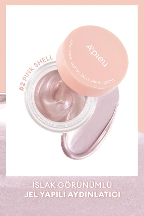 میشا هایلایتر ژلهای براق و طبیعی A'PIEU Juicy Pang Glossy Jelly Highlighter — 2 Pink Shell