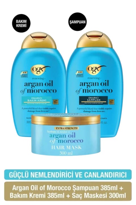شامپو + نرمکننده + ماسک مو OGX Argan Oil of Morocco