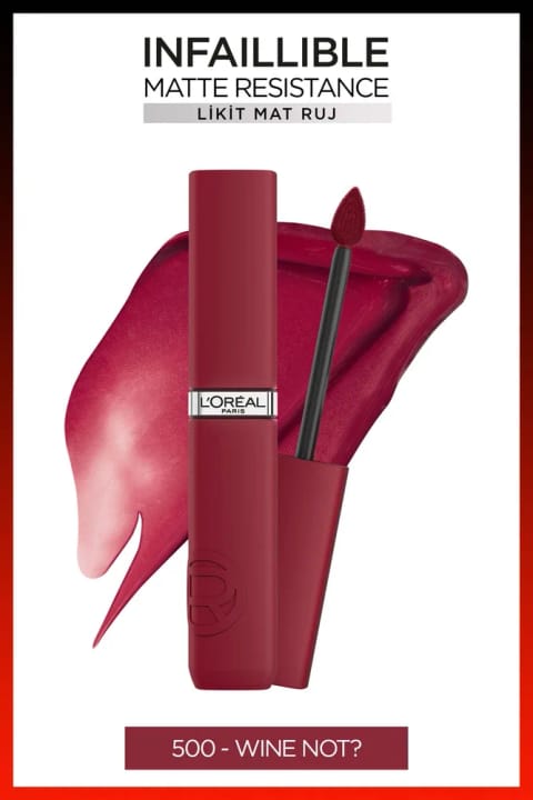 رژ لب مایع مات L'Oreal Paris Infaillible Matte Resistance - 500 Wine Not?