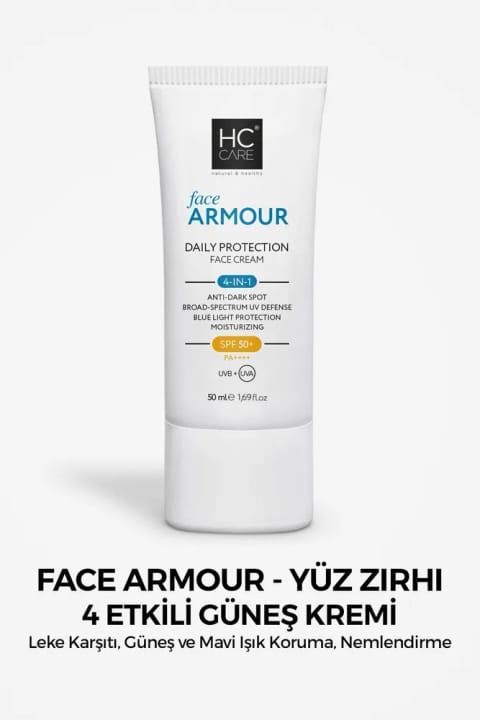 HC Care Face Armour SPF 50 ضدآفتاب محافظ روزانه ۴ اثر - ۵۰ میلی‌لیتر