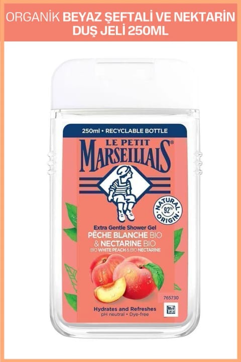 Le Petit Marseillais ژل دوش هلو سفید و شلیل 250 میلی‌لیتر