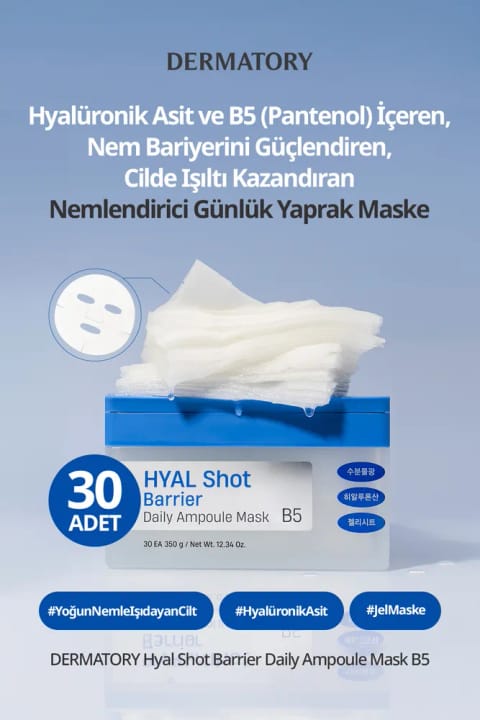 DERMATORY Hyalüronik Asitli Nemlendirici Günlük Maske Hyal Shot Barrier Band ...
