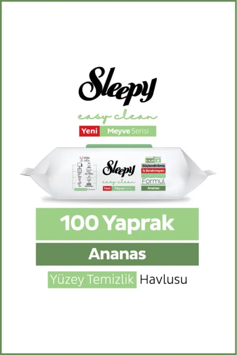 دستمال تمیزکننده سطح Sleepy سری میوه آناناس 100 برگی