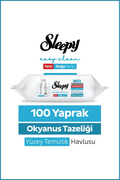 دستمال تمیزکننده سطح Sleepy Ocean با رایحه اقیانوس ۱۰۰ برگ