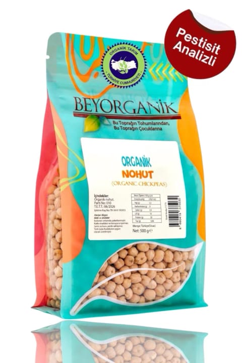 BEYORGANİK ارگانیک نخود 500 گرم (دارای آنالیز سموم و آفلاتوکسین)