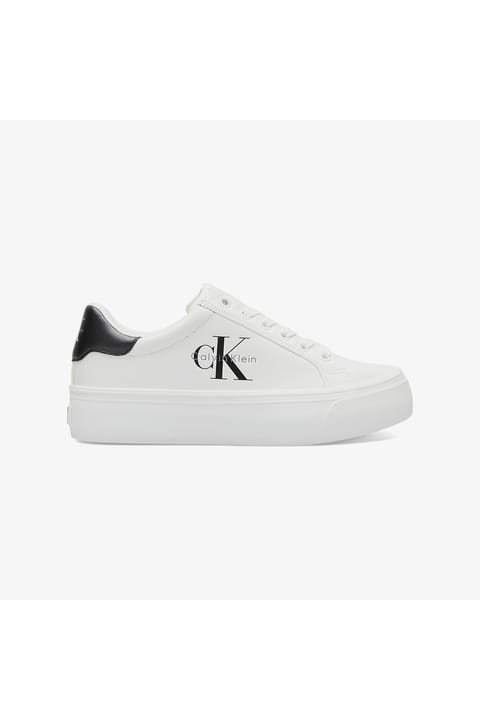 کفش اسنیکر زنانه Calvin Klein Vulc Flatform Laceup Low سفید