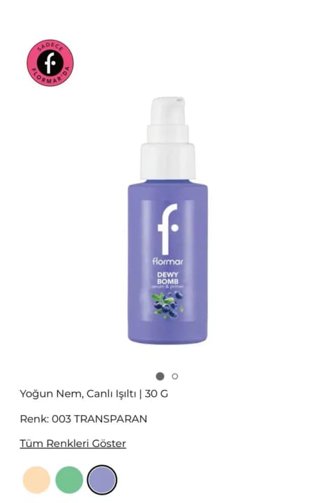 Flormar Dewy Bomb آبرسان و پرایمر آرایشی با عصاره آکای بری