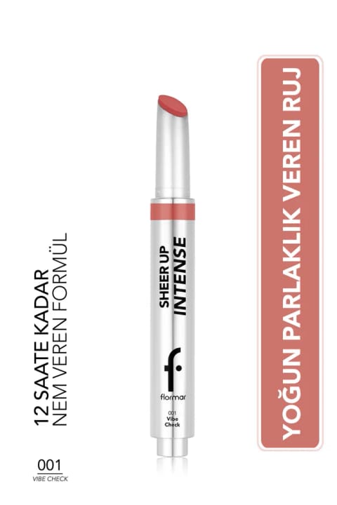 Flormar Sheer Up Intense کرم بافت براق ژل رژ لب - 001 Vibe Cheek