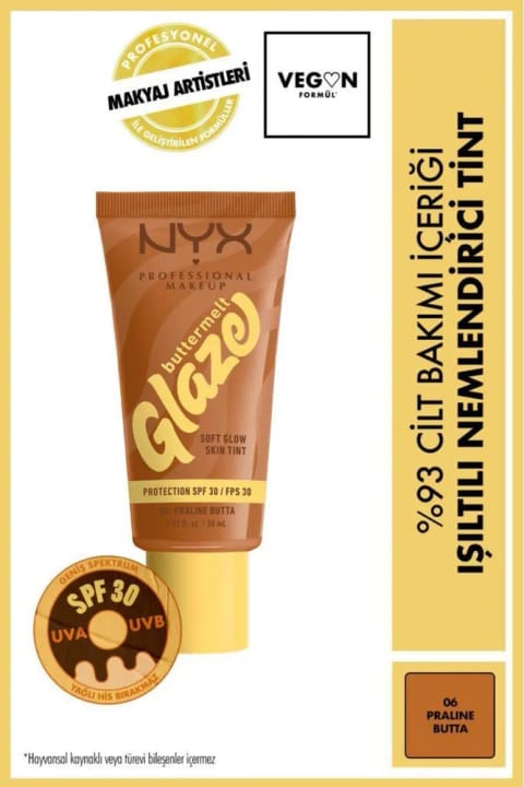 NYX Professional Makeup Buttermelt Glaze براق و مرطوبکننده تینت - 06 Pral...