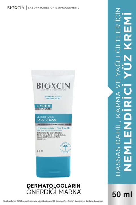 Bioxcin Hydra کرم مرطوب‌کننده صورت برای پوست مختلط و چرب ۵۰ میلی‌لیتر – Hyaluron...