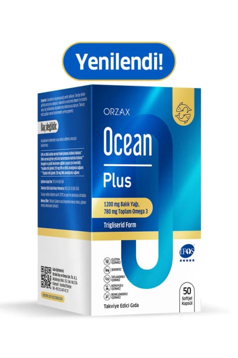 Ocean Plus امگا ۳ روغن ماهی - EPA، DHA، امگا ۳ - ۱۲۰۰ میلی‌گرم - ۵۰ کپسول