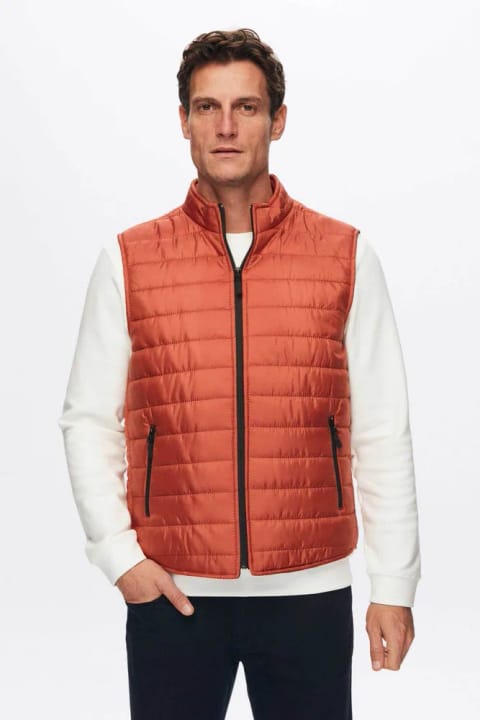 D'S Damat Regular Fit ایستاده یقه کرم رنگ با الیاف پرکننده فصلی زیپدار