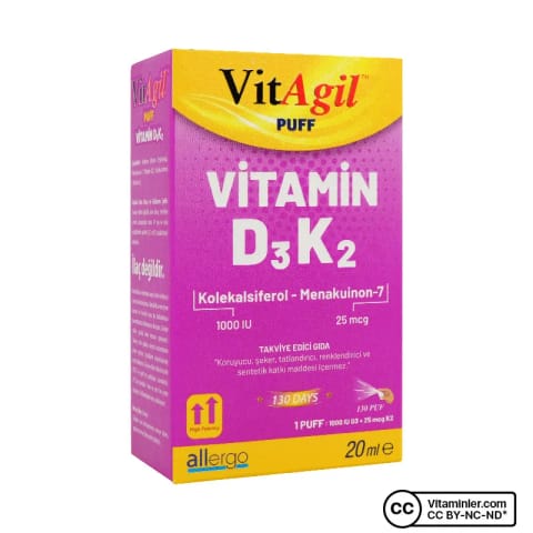 Allergo VitAgil ویتامین D3 + K2 اسپری ۲۰ میلی‌لیتری