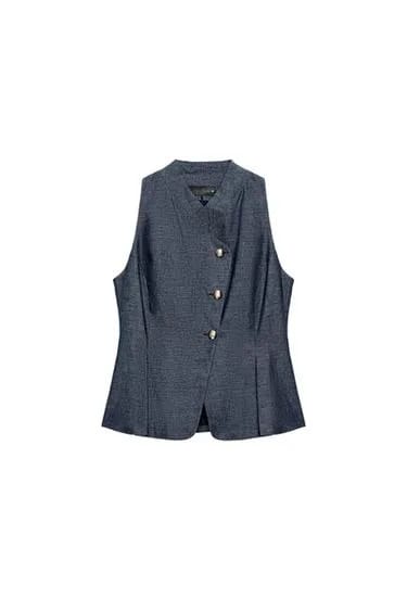 Zara جلیقه دومنظوره پارچه کتان