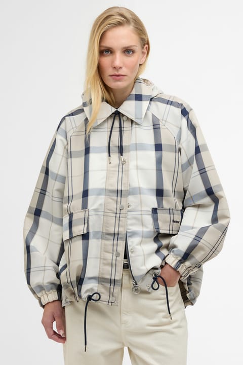 باربور کت شاورپروف زنانه Ballina Check طرح Navy Tartan کد NY51
