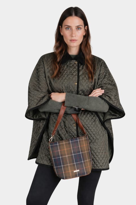 کیف دوشی سطلی Barbour Cedar Tartan مدل TN11 Classic Tartan