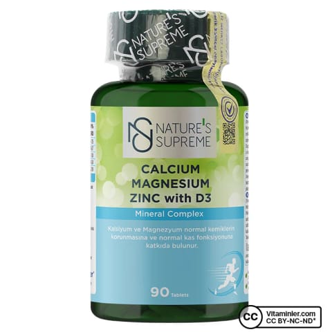 Nature's Supreme کلسیم منیزیم زینک با D3 90 قرص