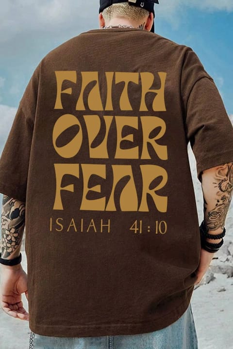 تیشرت اورسایز مردانه uyguntarz طرح Fear