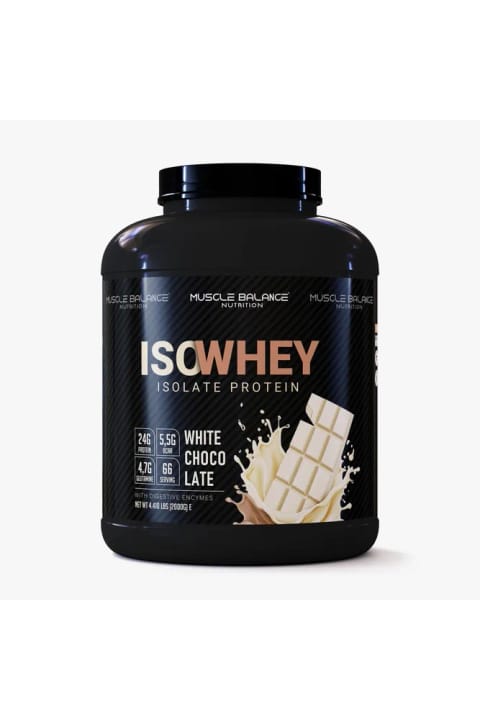 مکمل nutrition muscle balance Isolate Whey Protein 2000 گرم ۶۶ سروینگ وایت چاکلت