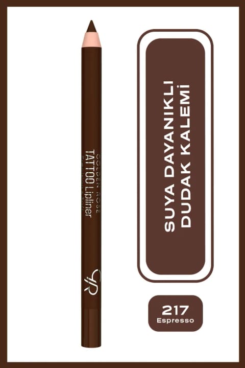 Golden Rose Tattoo Lipliner - خط لب ضد آب و ماندگار طولانی — 217 Espresso Kahverengi